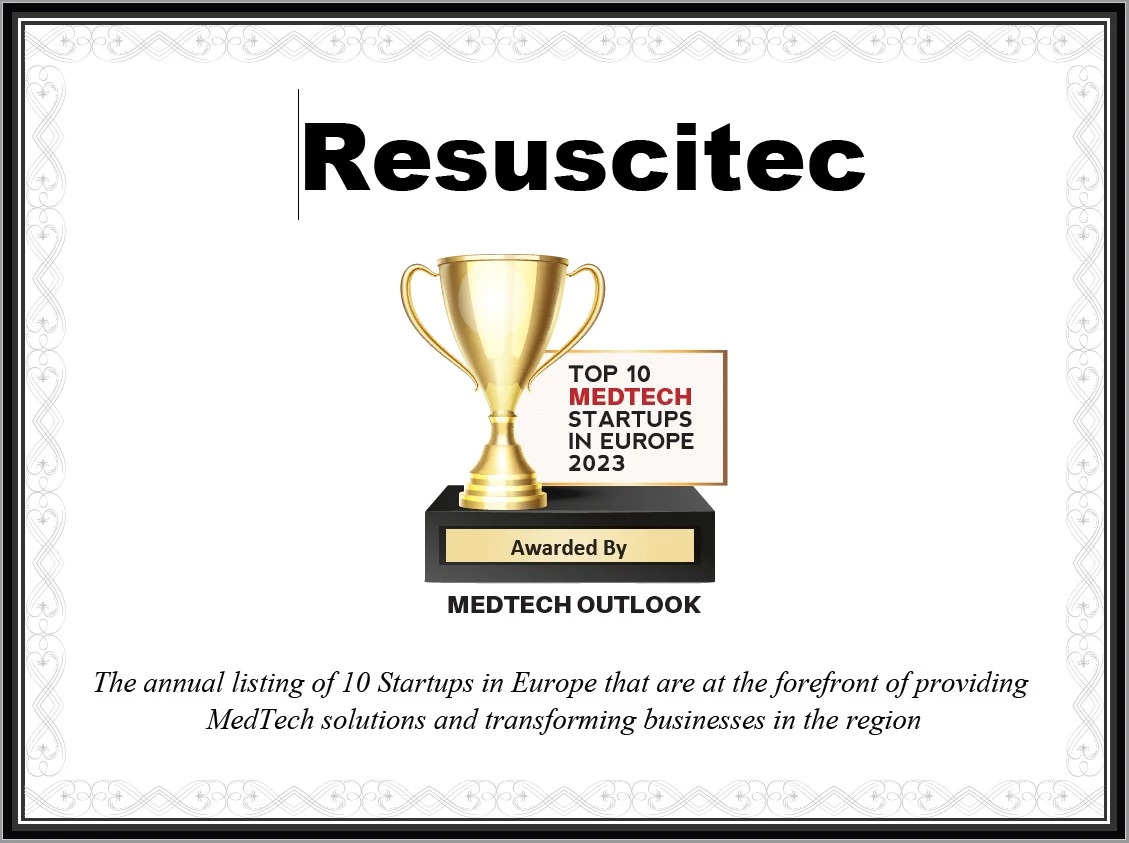 Certificate MEDTECH OUTLOOK - Top 10 MedTech Startups in Europe 2023